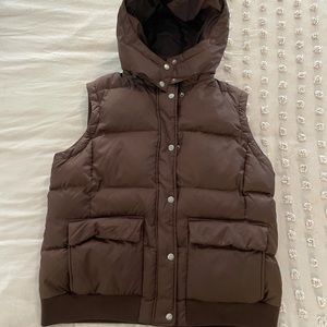 Dark brown puffer vest